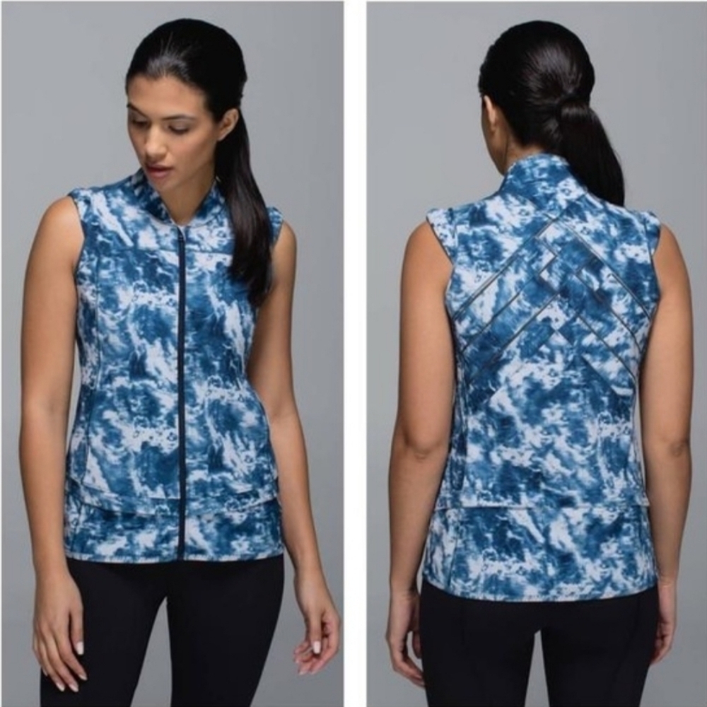 LULULEMON Light Speed Vest Blue Tie Dye 8